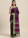 Magenta color cotton silk saree with zari woven work