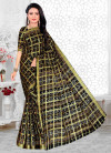 Black color cotton saree with patola printed work