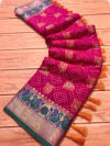 Rani pink color patola silk saree with weaving work