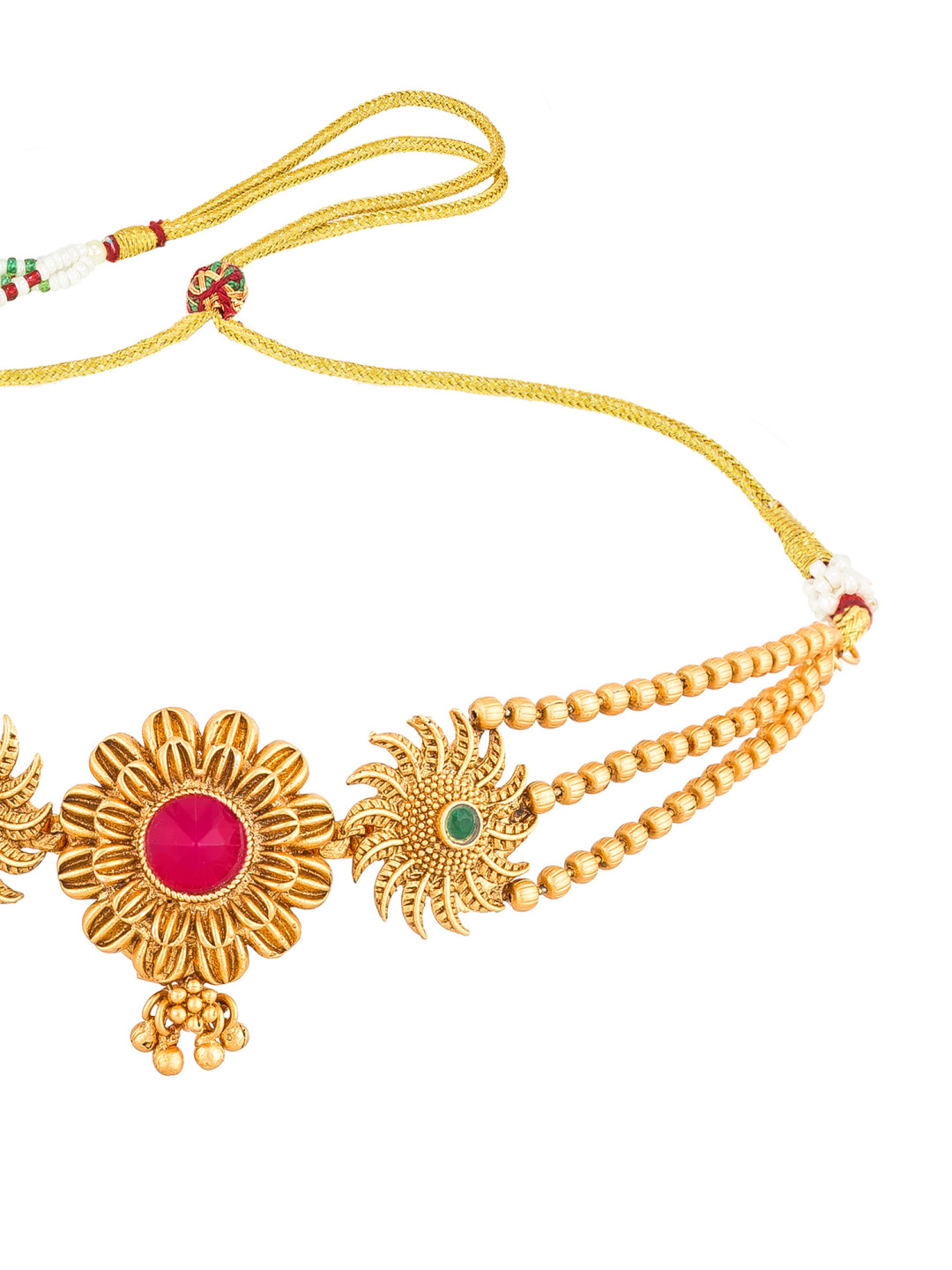 Golden Polished Choker Necklace Set