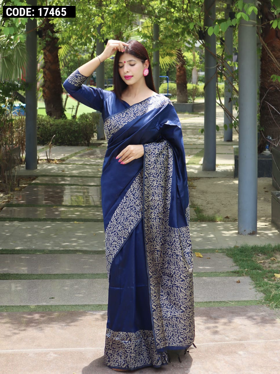 Janki Elegant Blue Saree With Dori Embroidery