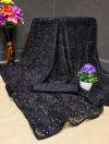 Black color raffal jacquard weaving sareee