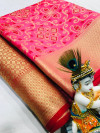 Pink color soft banarasi patola saree