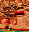 Red color patola saree with woven design