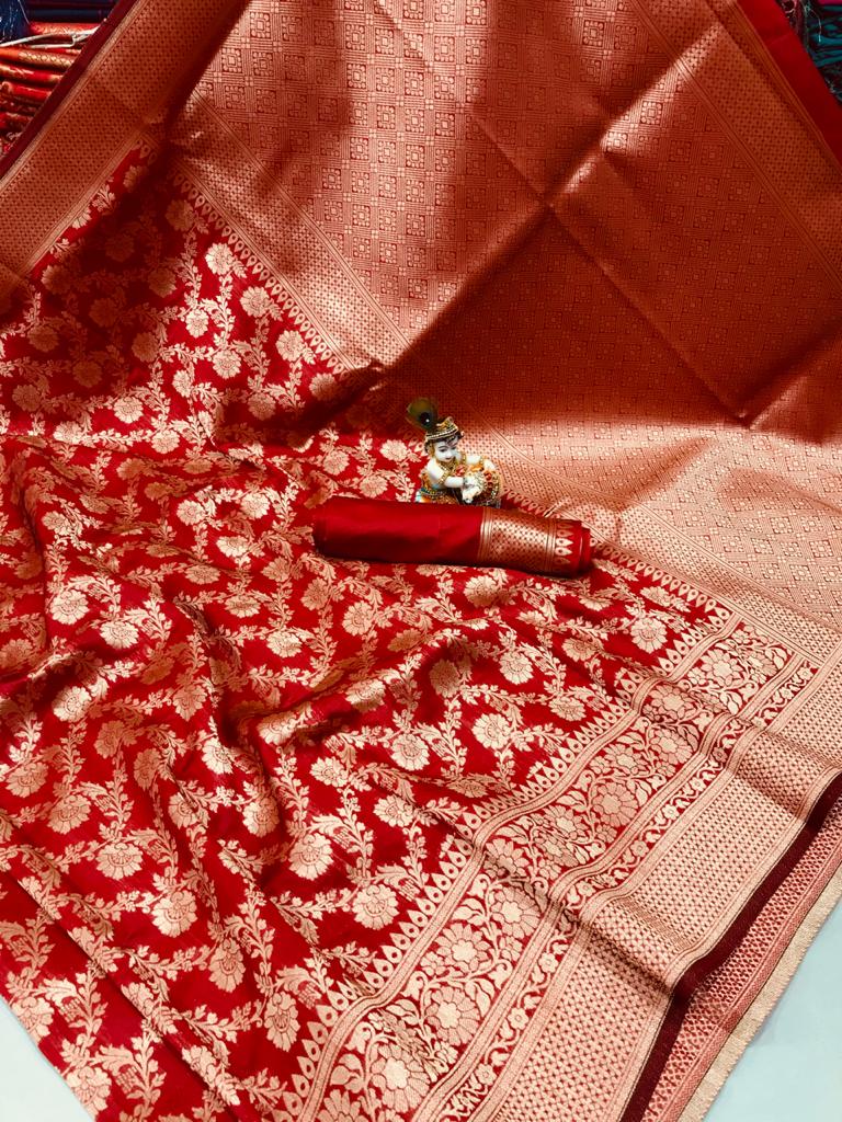 Soft banarasi cotton silk saree