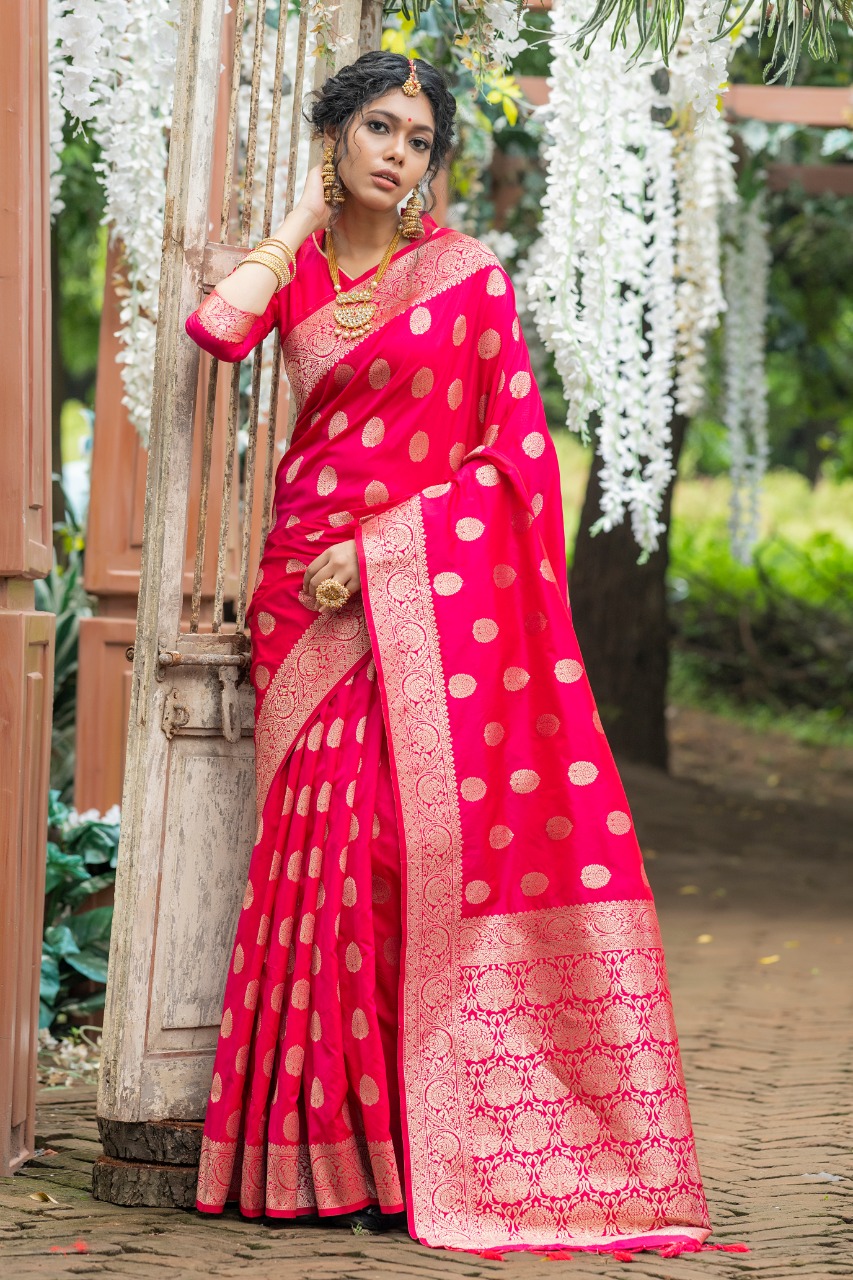 Beautiful Gajari Colour Combination Saree | Shop Now @ www.g… | Flickr