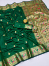 Green color paithani silk saree with zari weaving work