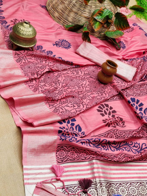 Gajari color soft mulberry silk saree with zari woven border