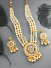 Golden Kundan & Pearls Studded Necklace Set
