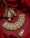 Green Meenakari Bridal Necklace And Maangtikka Set