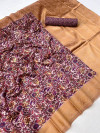 Multi color jacquard saree with digital printed work