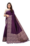 Wine color banglori handloom Raw Silk saree with weaving work