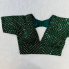 Sabyasachi style deep necks green color blouse