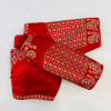 Heavy 3D embroidery work blouse red color