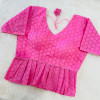 Pink color peplum style croptop desginer blouse