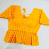 Yellow color peplum style croptop desginer blouse