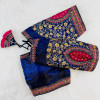 Gold codding heavy embroidery work navy blue color blouse