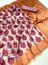 Multi color jacquard saree with digital printed work