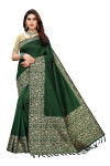 Green color banglori handloom Raw Silk saree with weaving work