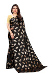 Black color pure Satin silk saree
