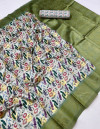 Multi color jacquard saree with digital printed work