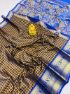 Coffee color kanchipuram silk saree with zari weaving work