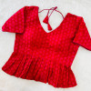 Red color peplum style croptop desginer blouse