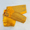 Heavy 3D embroidery work blouse yellow color