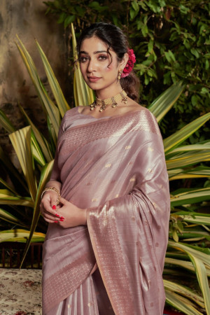 Buy Light Pink Patterned Saree Online in India @Mohey - Saree for Women